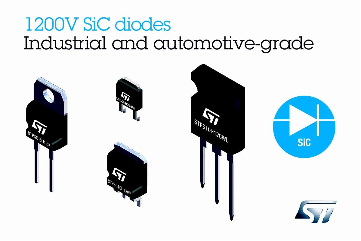 STMicroelectronics STPSC 1.200-V-Schottky-Diode auf Siliziumkarbid-Basis